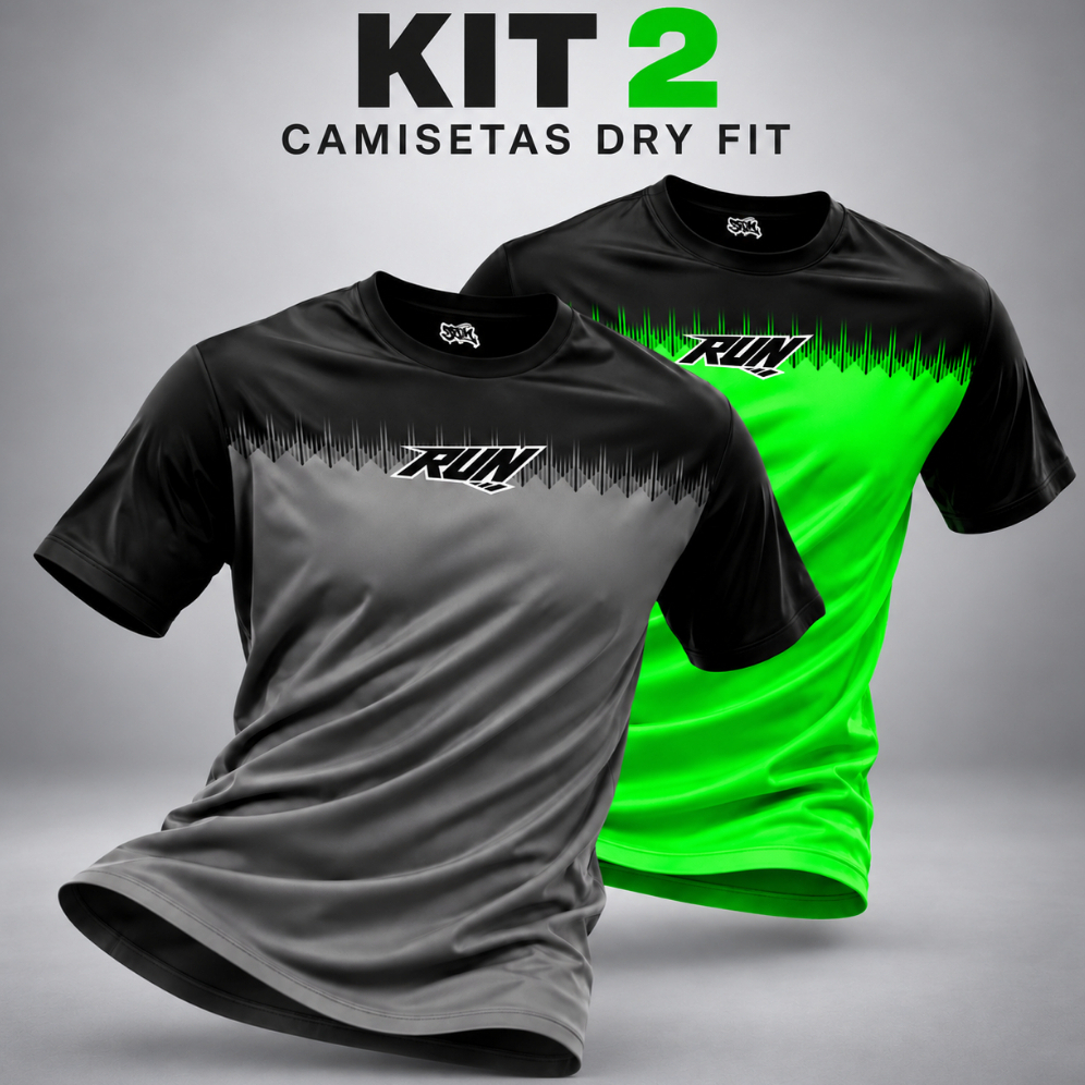 Kit 2 Camisetas Dry Fit Masculina Musculação Gym Esportiva Academia Treino Corrida Oferta
