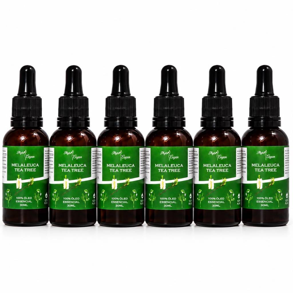 Kit 6 Óleos de Melaleuca Tea Tree 30ml – 100% Puro – Higiene e Cuidados para Pele e Unhas