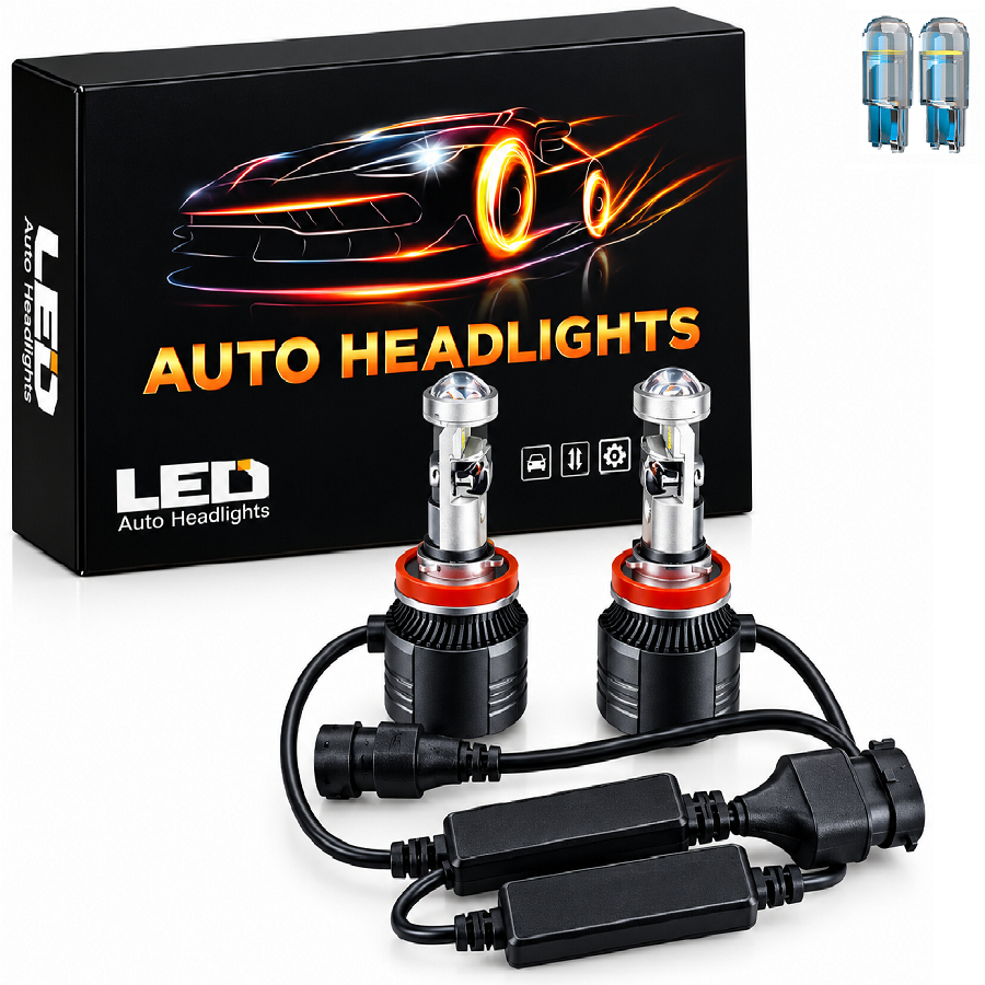 Par Ultra Led Lâmpada Mini Projetor Elíptico H11 200w 12v 24v