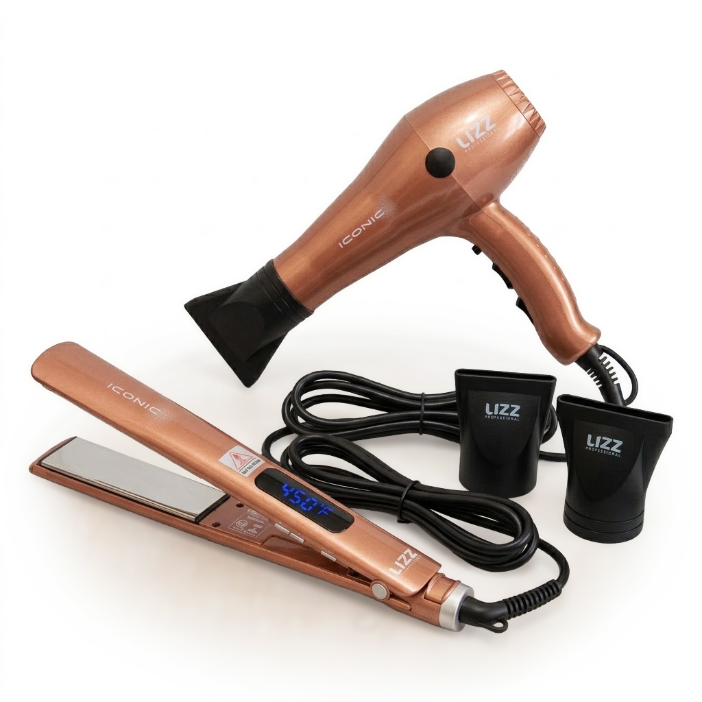 Kit Profissional para Progressiva Iconic com Secador de até 2400W + Prancha 230°C (450°F) Lizz Pro