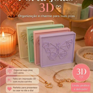 Organizador de Joias e Acessosios/ Porta Joias e Bijuterias/ Caixa de Arrumaçao/Caixa 3D/ Porta Joias 3D.