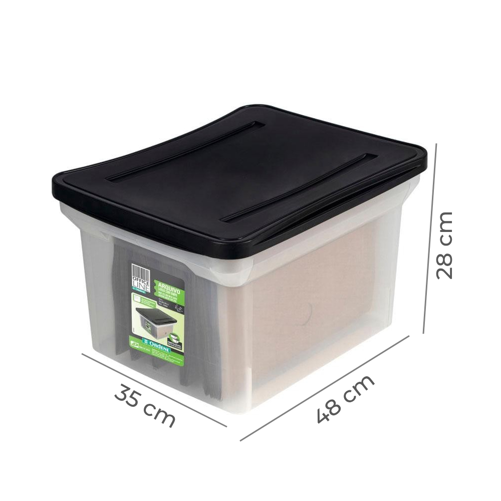 Kit 6 Caixas Organizadoras Arquivo Larga Empilhável Cristal Ordene — imagem 2 de 2