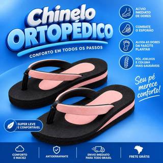 chinela ortopédica feminina confortável leve antiderrapante