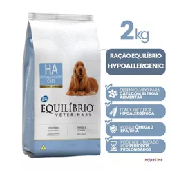 Ração Seca 2Kg Equilíbrio Veterinary HA Hypoallergenic Cães Adultos