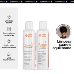 Kit Shampoo e Condicionador Cuidado Diário Cachos e Curvas 250ml - Raízes & Vibes