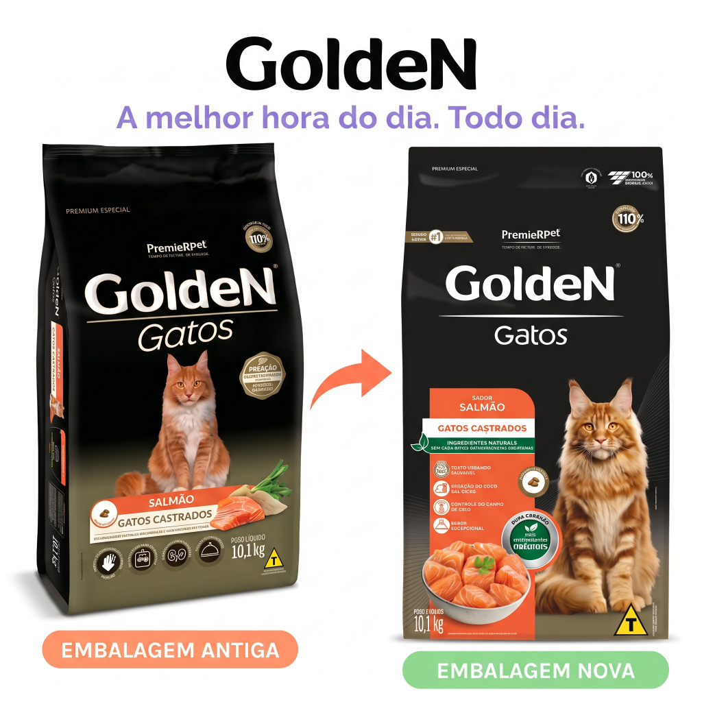Ração Premier Golden para Gatos Adultos Castrados Salmão 10,1kg · foto 2