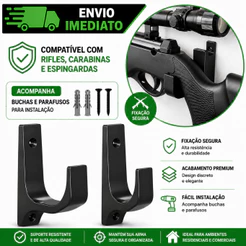 Suporte De Parede Para Capacetes, Espingarda e Carabina De Pressão... ABS Reforçado Universal Gancho