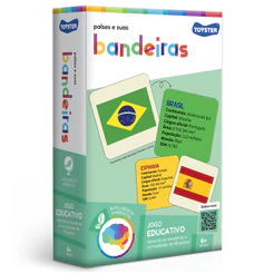 JOGO EDUCATIVO PAÍSES E SUAS BANDEIRAS 48 PEÇAS TOYSTER BRINQUEDO INFANTIL EDUCATIVO GEOGRAFIA MAPA