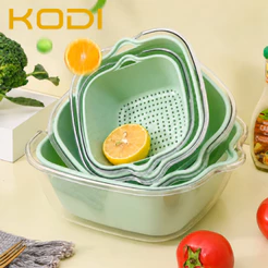 Kit Tigela Escorredora 2 em 1 para Cozinha - 4 Tamanhos (P/M/G/GG) - Lavar Legumes e Frutas