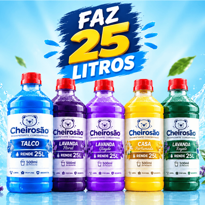 PROMOÇÃO FAZ 25 LITROS DE DESINFETANTE CONCENTRADO COM 500ML | VÁRIAS FRAGRÂNCIAS