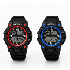 Kit 2 Relógios Masculinos Esportivos Digital Alarme Led Robusto Com Cronômetro Militar