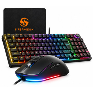 Kit Teclado Mecânico E Mouse Gamer Rgb 7200 Dpi Switch Red Bk-08