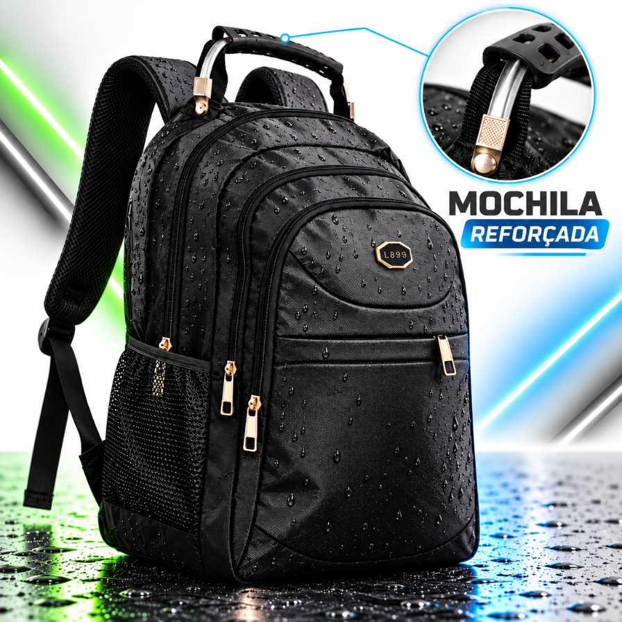 Mochila Nylon Impermeável Unissex Reforçada Notebook Trabalho Faculdade Viagem Resistente Grande Capacidade