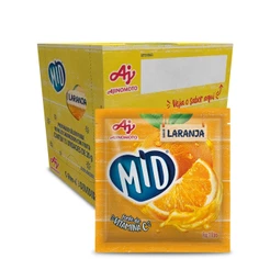 Kit Refresco em Pó MID® Sabor Laranja Com 15 Unidades de 20g