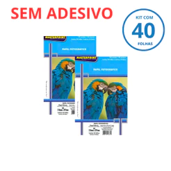 Kit 40 Fls de Papel Fotográfico A4 S/adesivo 180g Brilhante-2 Pacotes c/ 20-MASTERPRINT