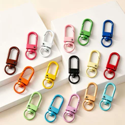 12-80pcs Fechas de metal coloridas, chaveiros DIY, pingentes de joias e brinquedos, fivelas em U