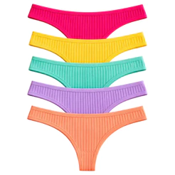 Kit Calcinhas Fio Asa Delta Canelada Suede Forro Algodão