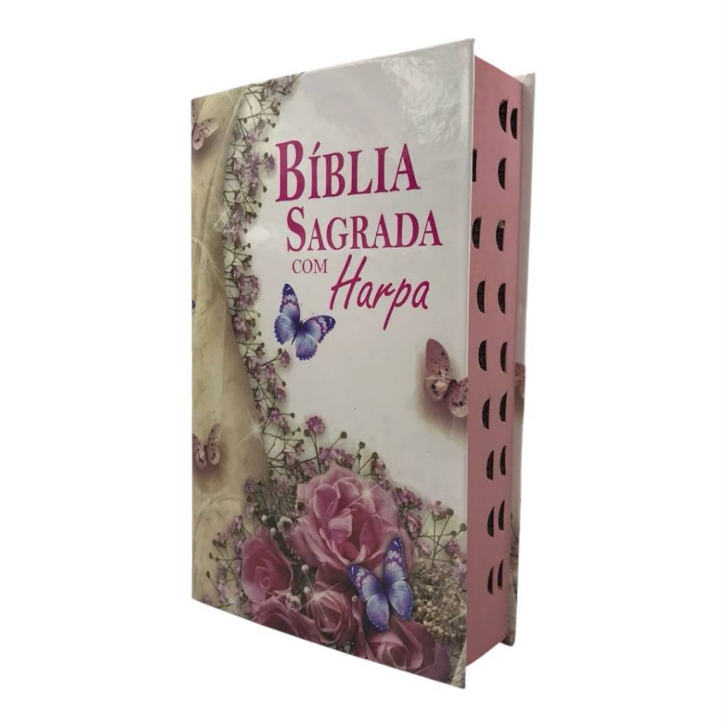 Bíblia Sagrada Tamanho Médio 12,5x19 cm Com Harpa Palavras de Jesus em Vermelho Capa Dura Vaso