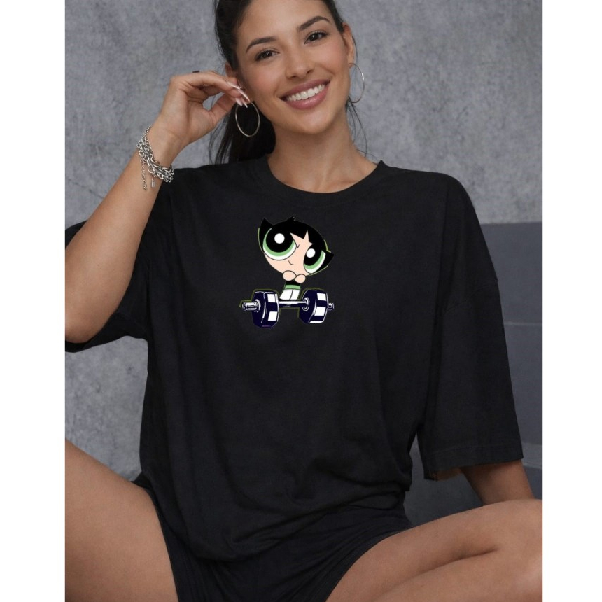 Camiseta Tshirt Feminina Oversized Blusão Meninas Superpoderosas Trend Modinha Blogueirinha Academia