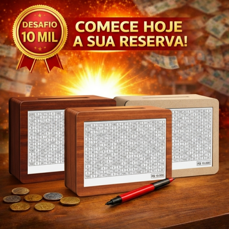 Cofre Desafio Método Japonês 1000 5000 10000 Caixa Dinheiro Madeira Poupança Mdf em Oferta na Shopee