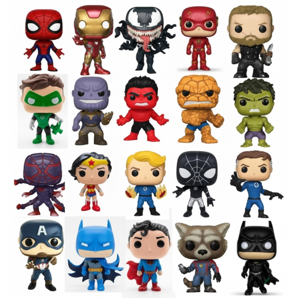 Bonecos Colecionáveis Heróis - Homem Aranha, Homem de Ferro, Capitão América, Thor, Hulk, Thanos COM E SEM CAIXA