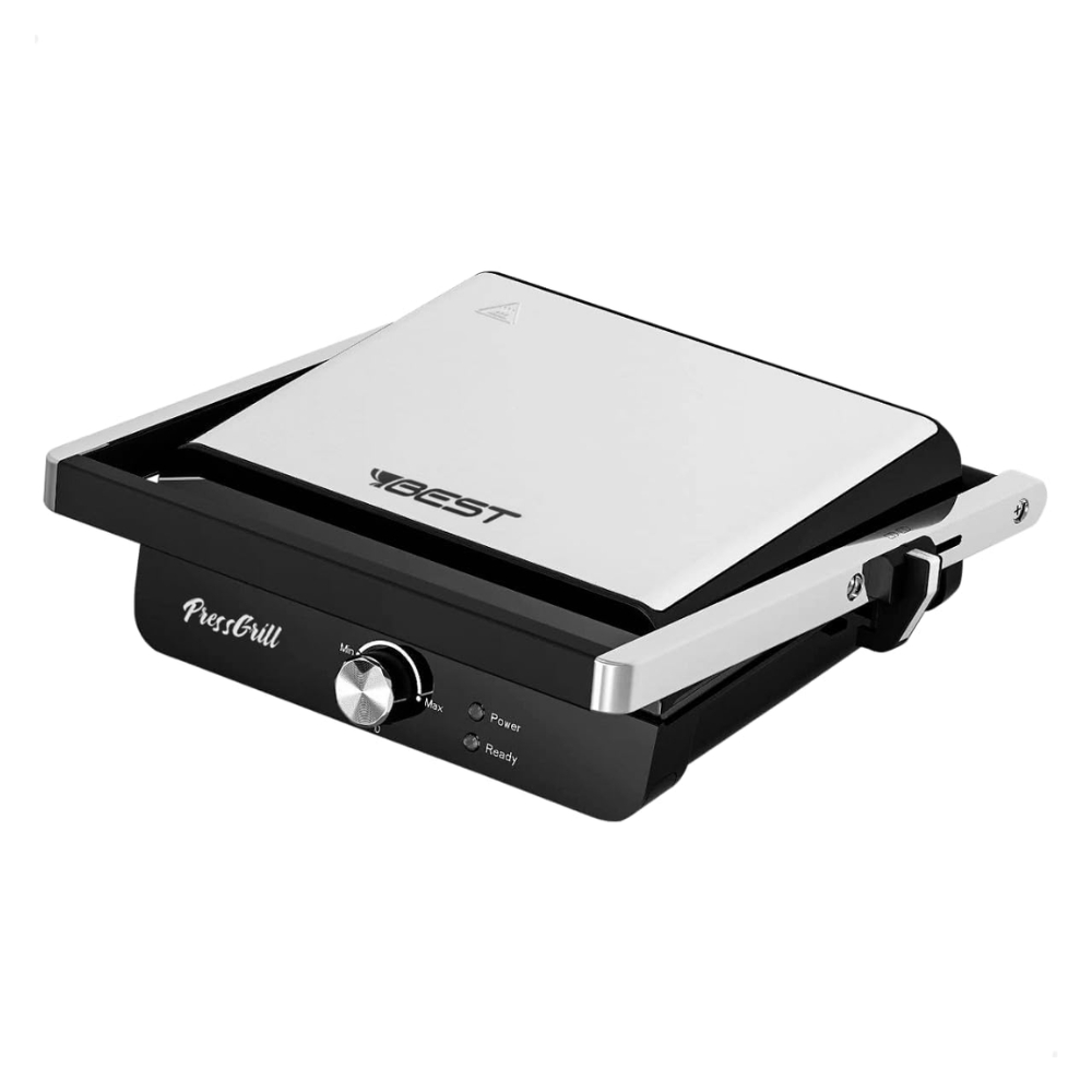 Sanduicheira Elétrica Panini Best Press Grill Inox Antiaderente 1000W Abertura 180°