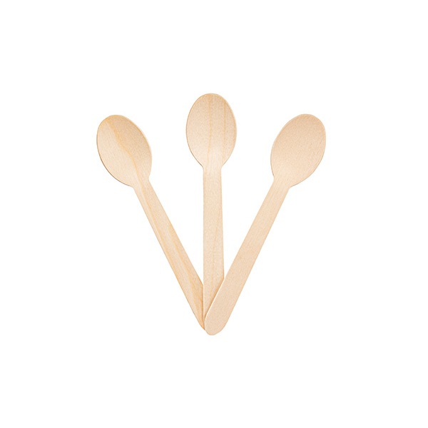 Detalhes do Colher Refeição de Madeira Descartável Biodegradável com (granel) 16 cm - marca Talge