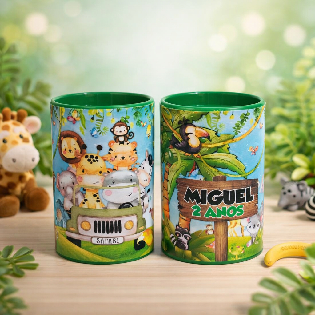 Kit 10 Adesivos Safari Personalizado Festa Infantil Alta Qualidade