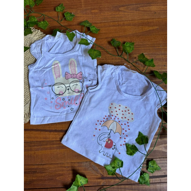 Kit blusinha menina coelhinho e elefante atacado - 9 meses