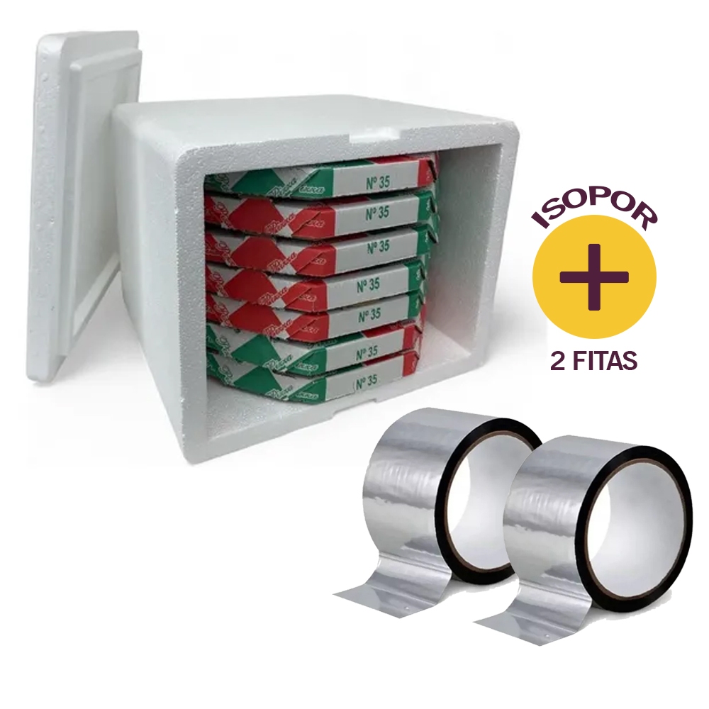 ISOPOR 45L EPS TÉRMICO BAG BEBIDA PRAIA VACINA PICOLÉS SORVETE SALGADOS 2 FITAS ALUMINIZADAS 48x50M