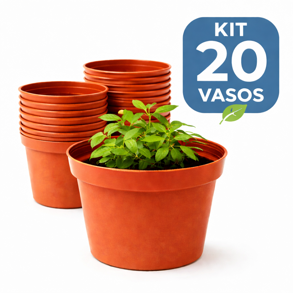 Kit 20 Und Vaso - Floreira Jardineira Preta 400ml RESISTENTE Horta Mudas Cactos Suculentas Ervas