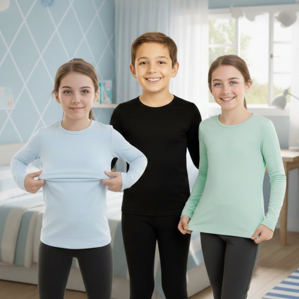 Kit 3 Blusas Térmicas Infantil Segunda Pele Manga Longa Flanelada Fresh Dry Frio Inverno Neve