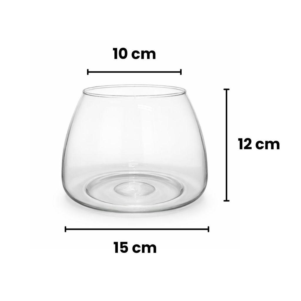 Vaso Redondo Largo Vidro Vaso Decor Casa Enfeites Mesa Sala — imagem 2 de 2