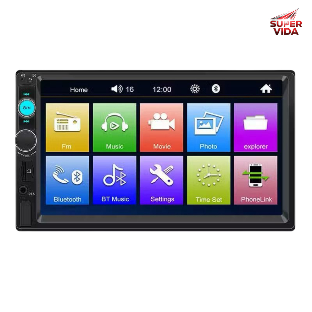 Central Multimídia Automotiva 7” Touch Screen Bluetooth Espelhamento Android