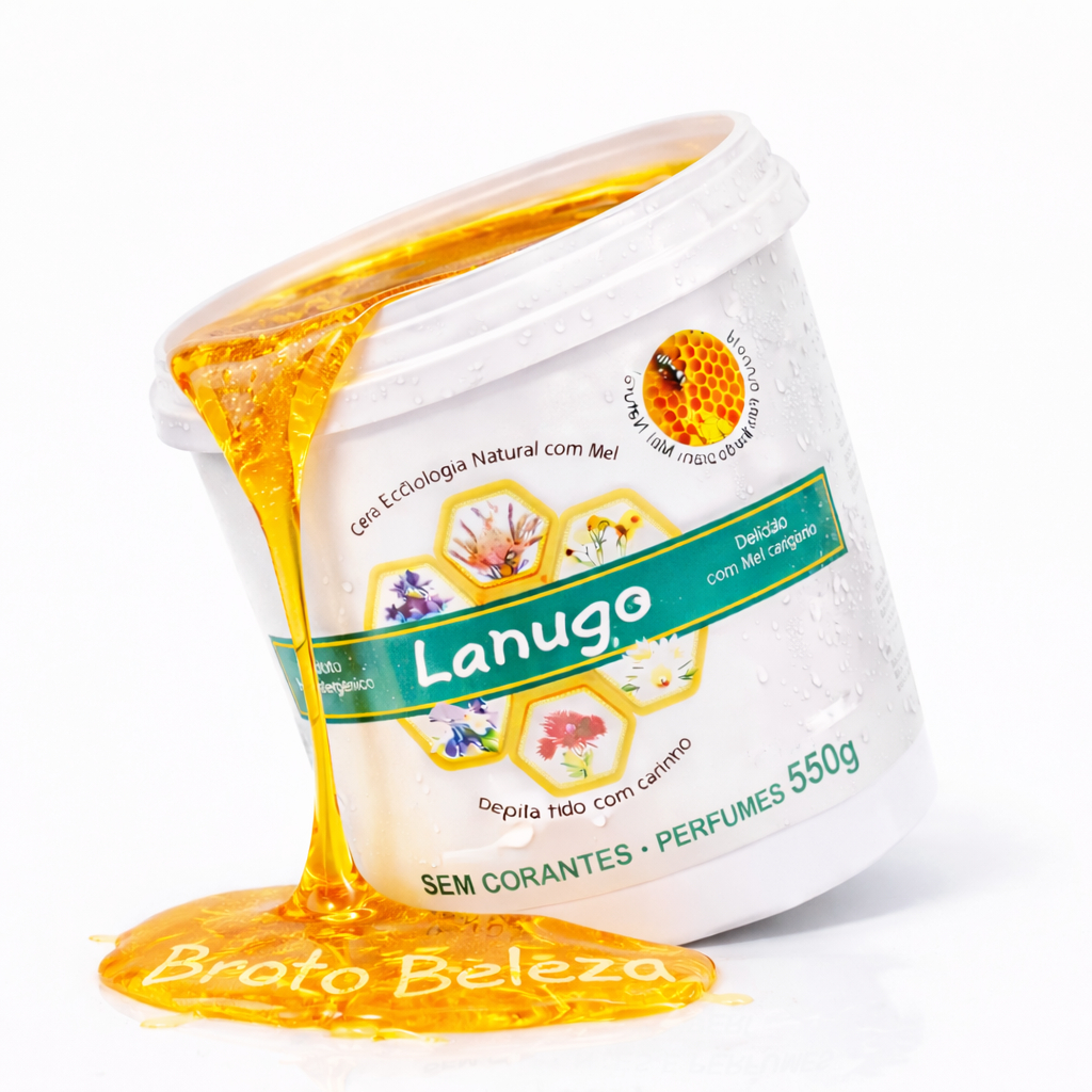 Cera depilatória Egípcia LANUGO 550G  natural com mel Hidrossolúvel e Hipoalergênica