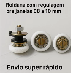 kit 4 Roldanas Com Regulagem Para Portas e Janelas 1125