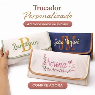 Trocador Luxo Personalizado + Nome do Bebê + Portátil + Impermeável + Bolsa Maternidade em Oferta na Shopee