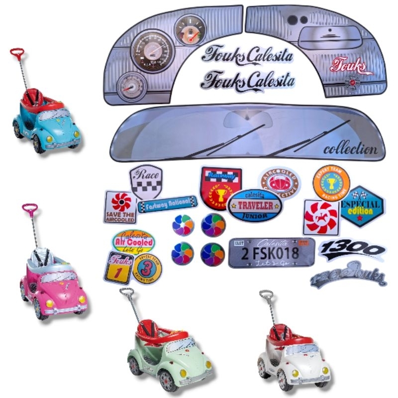 kit de adesivos originais do fouks fusca carrinho de passeio calesita peça