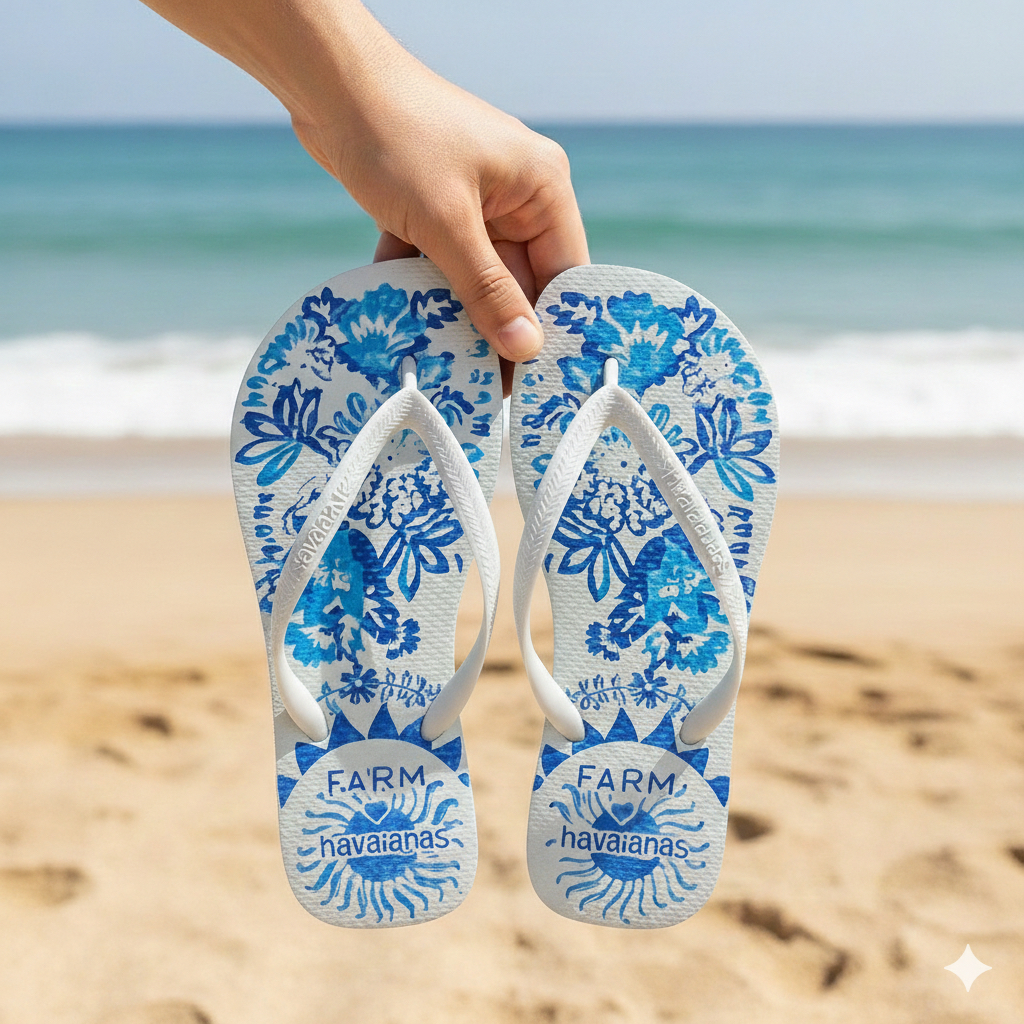 Chinelo Havaianas Original Confortável Farm Flor Envio Imediato em Oferta na Shopee