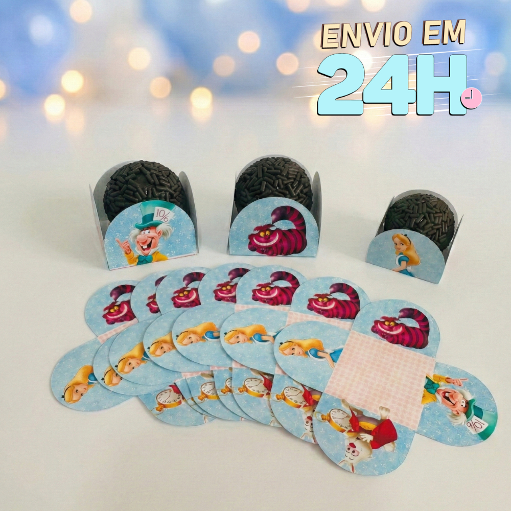 Forminha de Doces  Alice no País das Maravilhas Personalizados /Lembrancinha de Festa /Aniversário