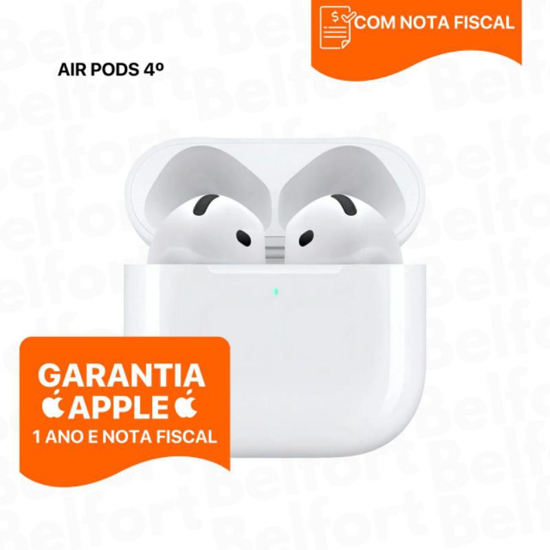 Airpods 4 Apple Novo com garantia de 1 ano e NFe