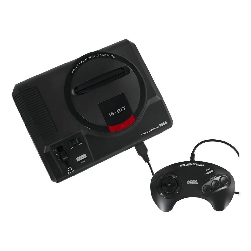 Console Tectoy Sega Mega Drive 2017  com 2 controles e 22 Jogos na Memória  (Novo Lacrado)
