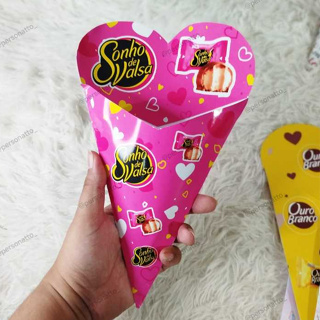 Caixa Buquê Cone Coração - Embalagem para Bombons - Presente, Páscoa, Aniversário, Namorados em Oferta na Shopee