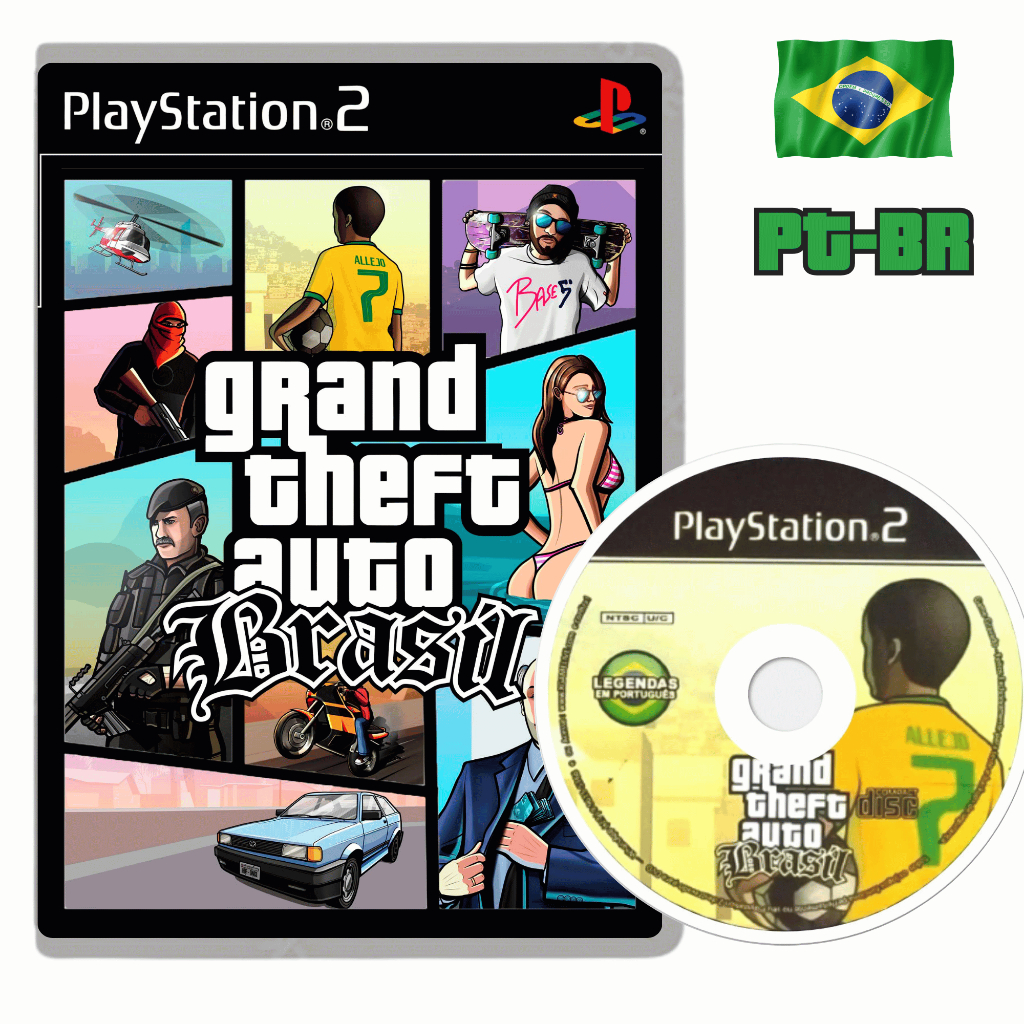 GTA Brasil – Viatura SP Carros Lojas Brasileiras Bolsonaro Celular Ifood Uber Whatsapp Playstation 2 (Mídia Física) ps2