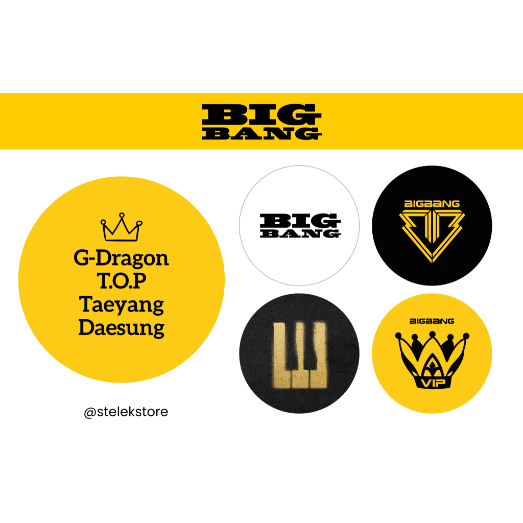 Kit Bottons BIGBANG - KPOP IDOL - Broche - Pin - Fanmade