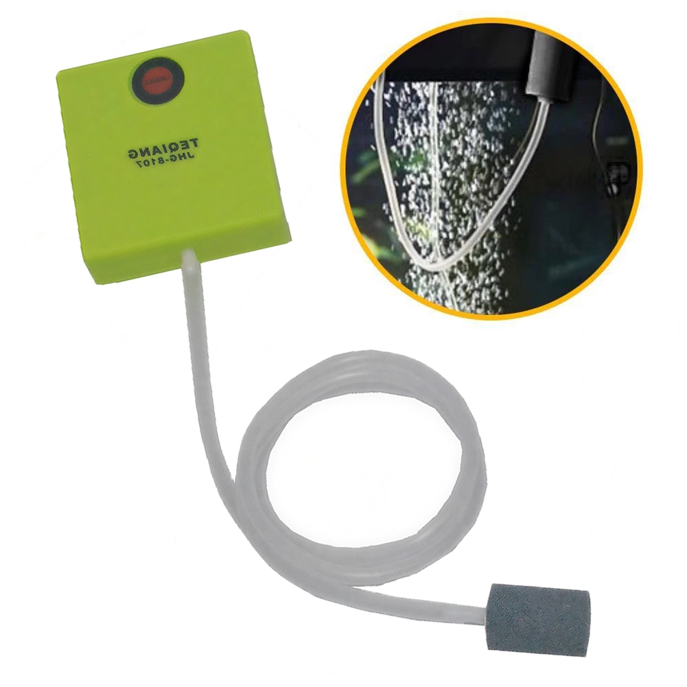 Bomba de Ar para Aquário com Pedra Difusora, a Bateria, Mini Aerador para Pesca ao Ar Livre