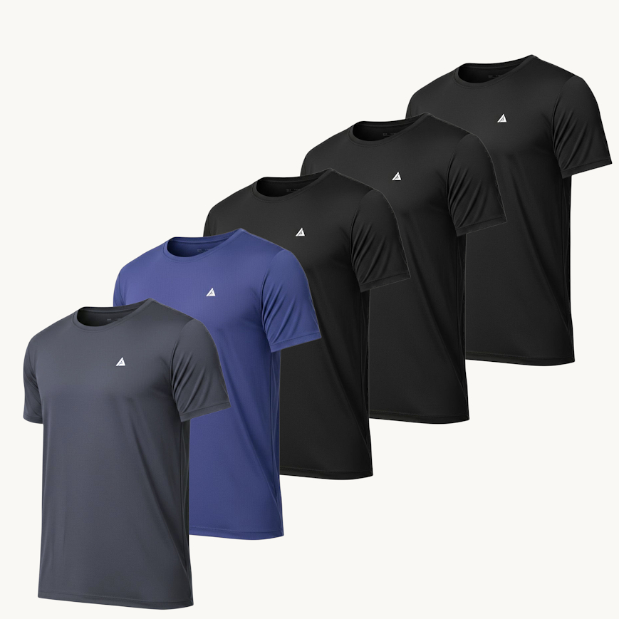 Kit 5 Camisetas Masculinas Lisas Dry Fit Premium – Academia, Treino e Dia a Dia POLIAMIDA