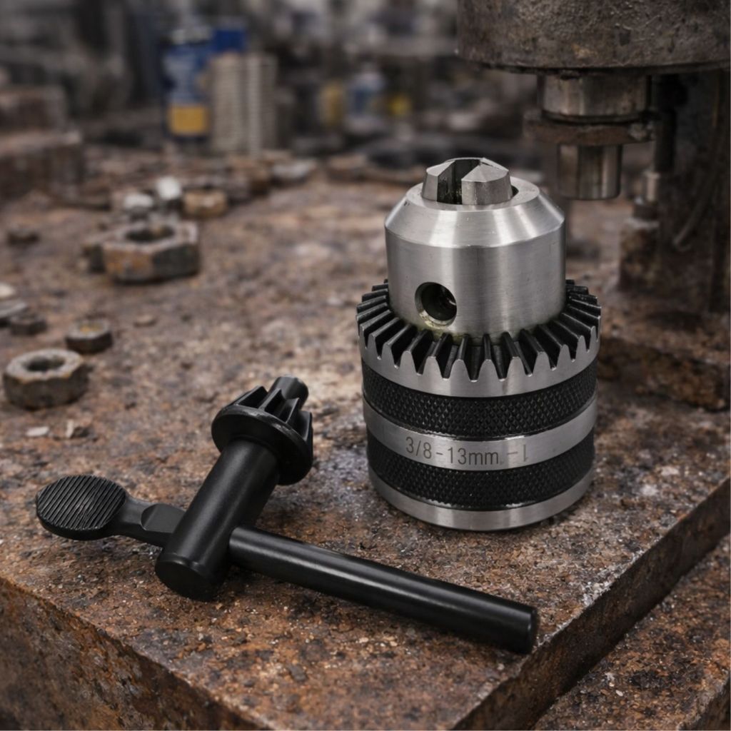 Mandril Cônico Med. 1/2 Com Chave  Pesado 1.0 a 13mm - Encaixe B16 Eda 2EG Furadeira Fresadoras Tornos Usinagem