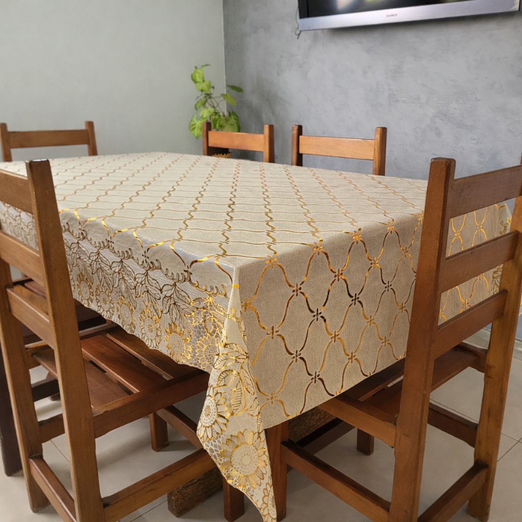 Toalha De Mesa Cozinha Metalizada Estampada 3d Luxo Festa Mesa Quadrada Retangular 4 6 8 10 Lugares em Oferta na Shopee