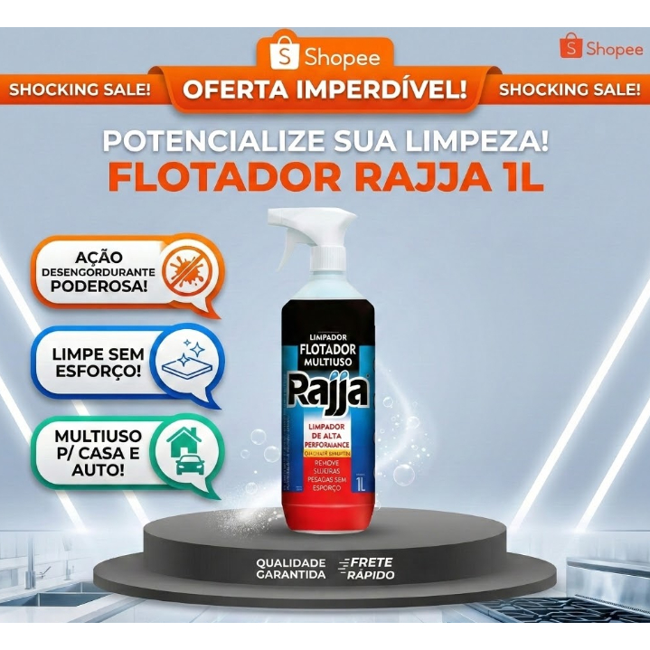 Flotador Multiuso Rajja 1L Limpa Qualquer Superfície em Oferta na Shopee
